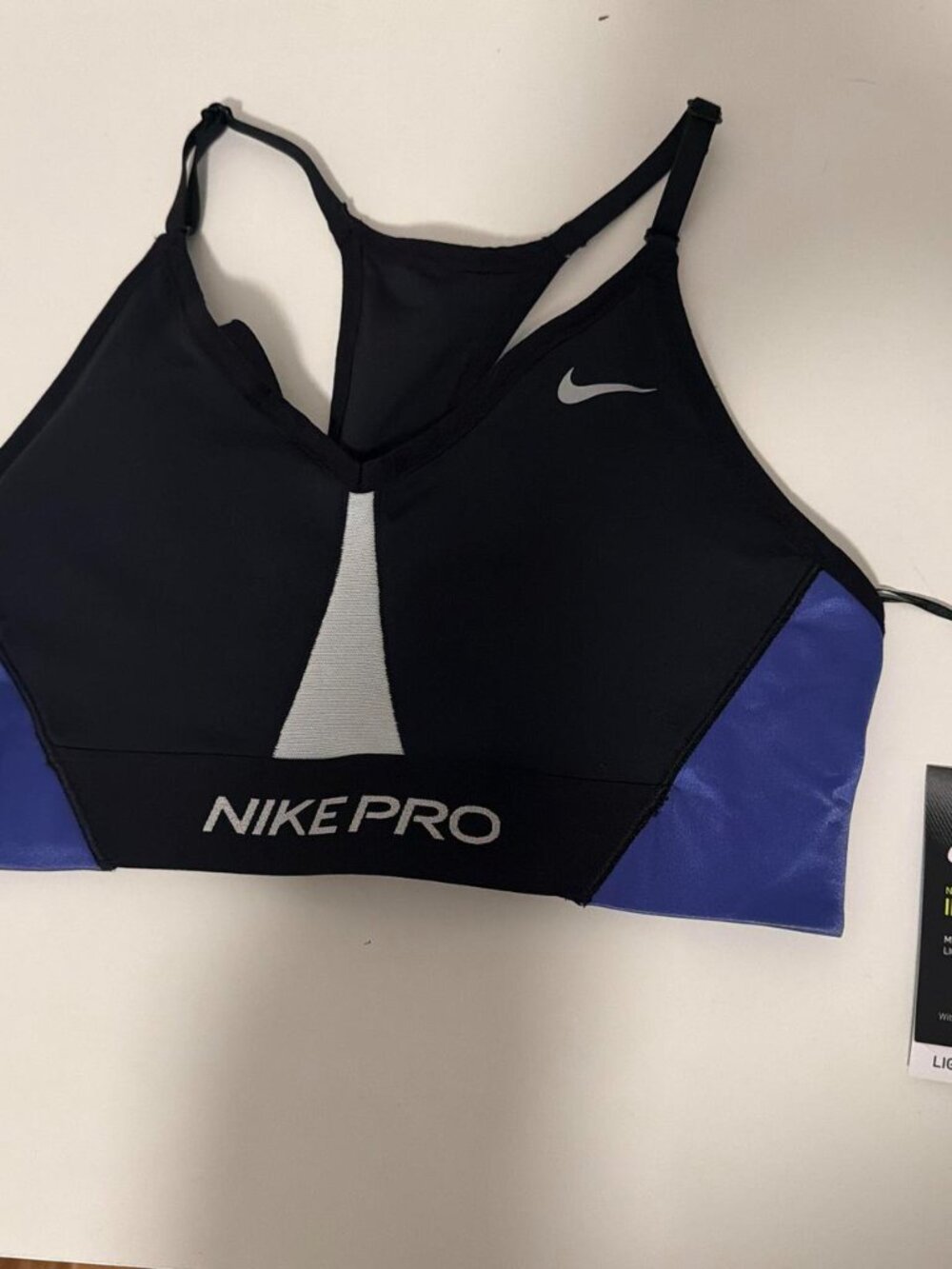Nike Women's Black and Blue Sports Bra